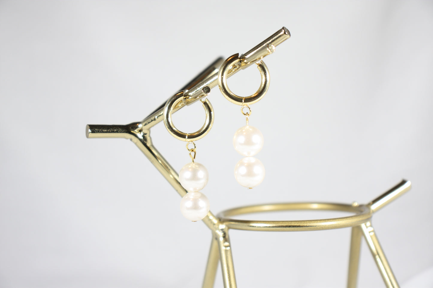 Southseashellbeads earrings white with gold plates earring hooks.