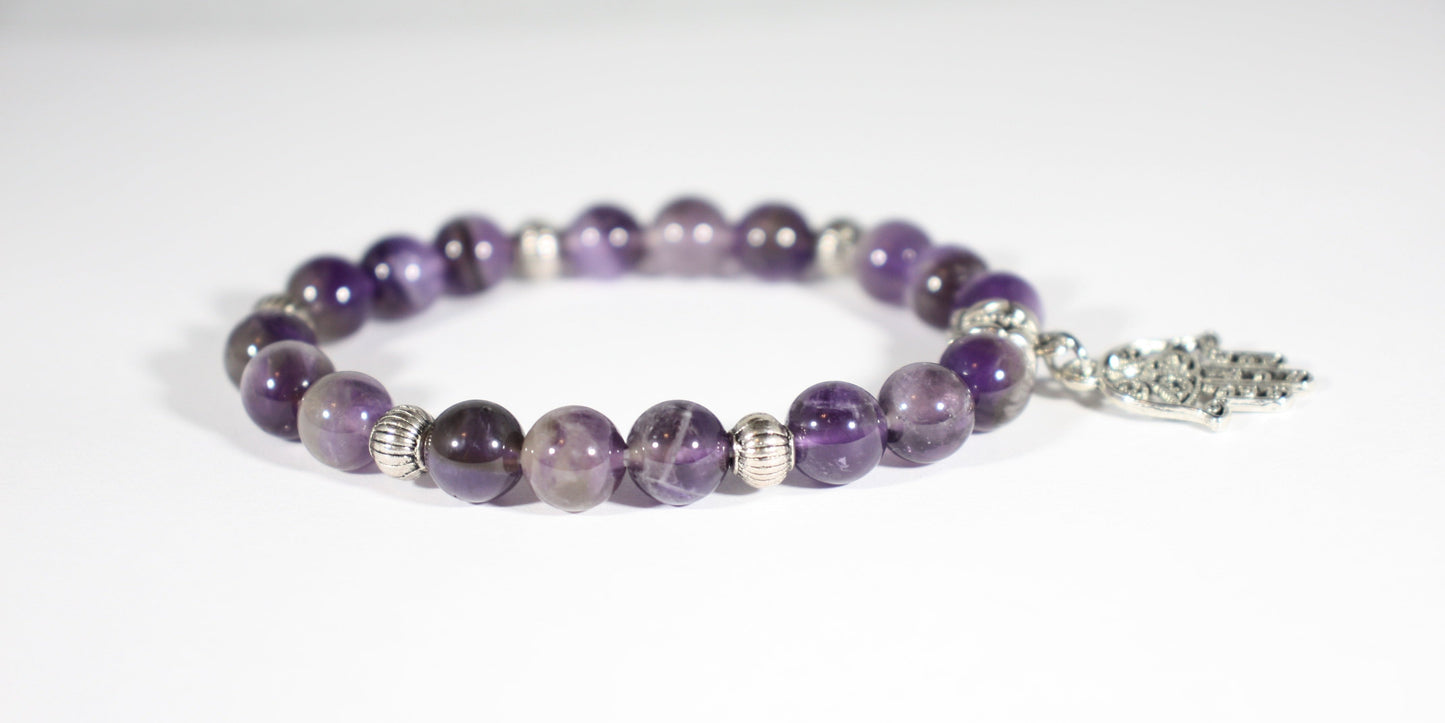 amethyst stretchy bracelet