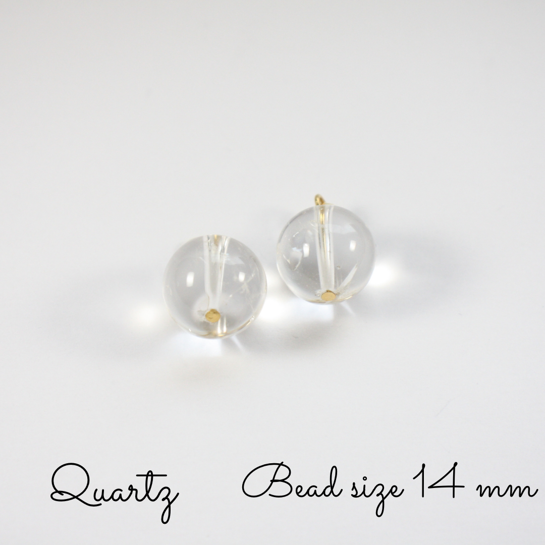 Dangle gemstone earrings with gold plated sterling silver hoops. There are 6 different gemstone bead options to choose from: Quartz,  Rose Quartz, Citrine, Green Stone, Jasper, Pink Stone. Roikkuvat kivihelmikorvakorut kullatulla ruostumaton teräs korvakorurenkaalla. Valittavana kuusi erilaista kivihelmeä: Kvartsi, Ruusukvartsi, Sitriini, Vihreä Kivi, Jaspis ja Vaaleanpunainen Kivi. 