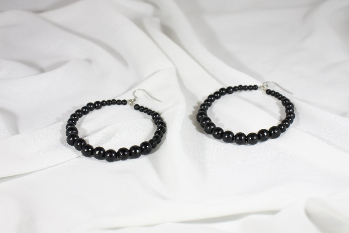 Wooden hoop earrings black