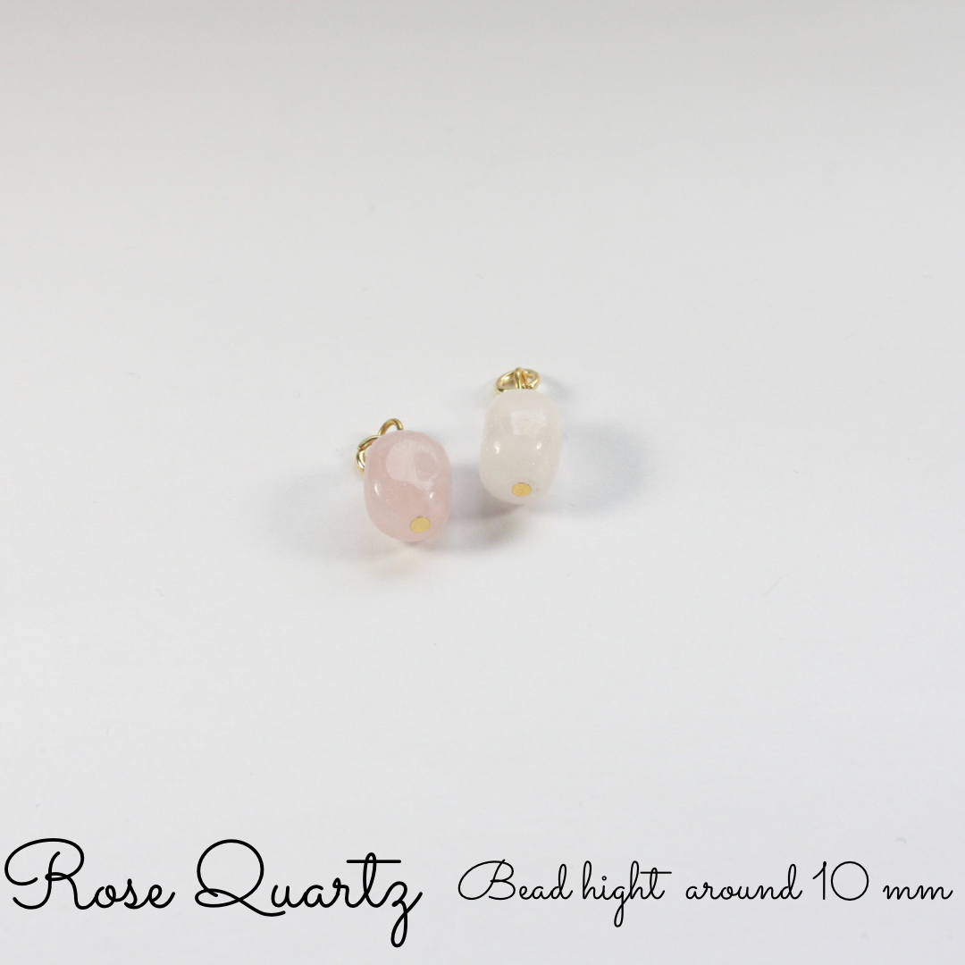 Dangle gemstone earrings with gold plated sterling silver hoops. There are 6 different gemstone bead options to choose from: Quartz,  Rose Quartz, Citrine, Green Stone, Jasper, Pink Stone. Roikkuvat kivihelmikorvakorut kullatulla ruostumaton teräs korvakorurenkaalla. Valittavana kuusi erilaista kivihelmeä: Kvartsi, Ruusukvartsi, Sitriini, Vihreä Kivi, Jaspis ja Vaaleanpunainen Kivi. 